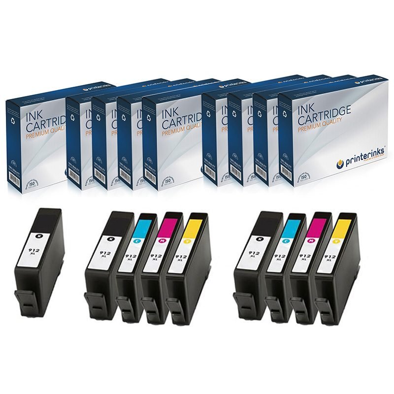 Set of black and color printer ink cartridges