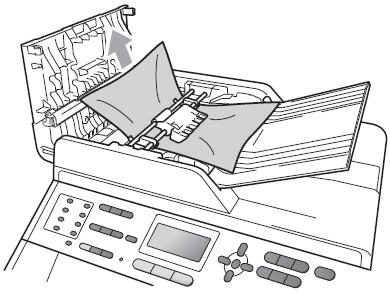 Illustration of an automatic document feeder pulling multiple pages